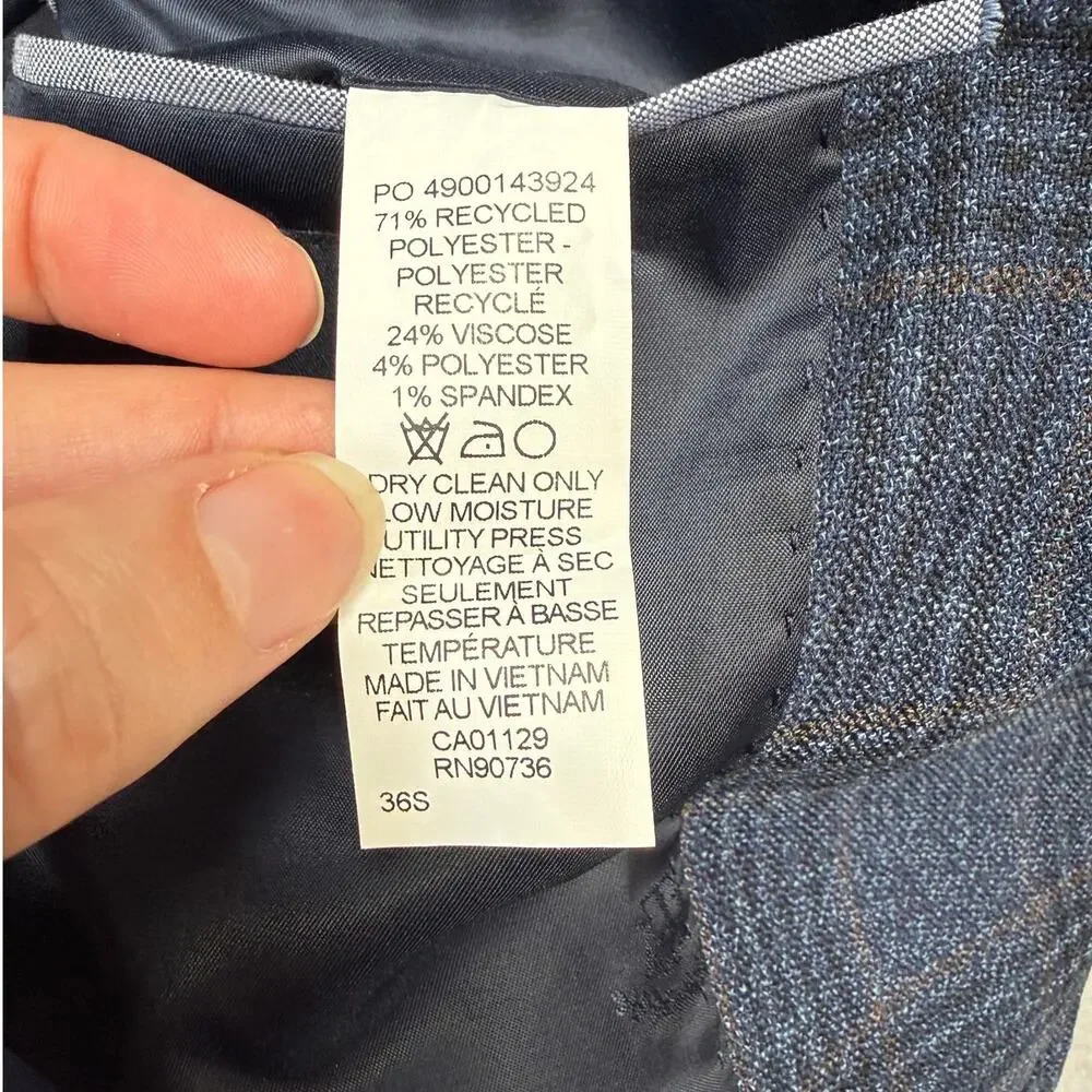Tommy Hilfiger Men's Modern-Fit Check Sport Coat navy/brown 36S $295